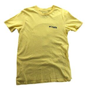 Columbia Mens PFG T-Shirt Medium Yellow Fishing Lightweight Graphic Tee Casual